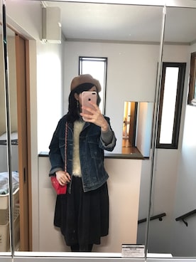 「DHOLIC（ディーホリック）のアイテム（デニムジャケット）」を使った、さわさん（レディース・170cm）の秋コーディネート