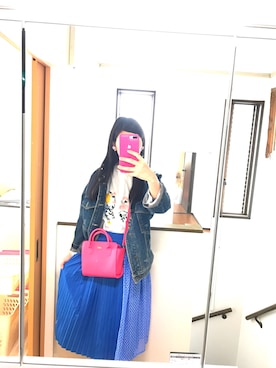「DHOLIC（ディーホリック）のアイテム（デニムジャケット）」を使った、さわさん（レディース・170cm）の秋コーディネート