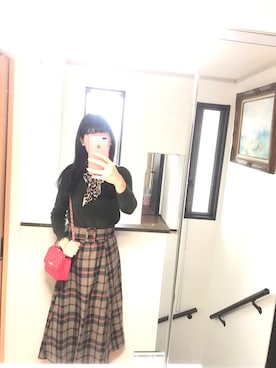 「レオパードスカーフ」｜さわさん（レディース・170cm）の冬コーディネート