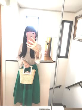 「フープイヤリング」｜さわさん（レディース・170cm）の春コーディネート