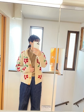 「カウチン」｜「アイテム（その他アウター）」を使った、さわさん（レディース・170cm）の冬コーディネート