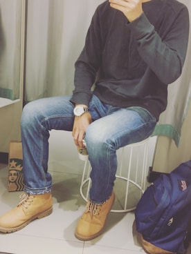「PULL&BEAR（プルアンドベア）のアイテム（パーカー）」を使った、MADICさん（メンズ・188cm）の冬コーディネート