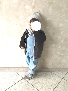 「古着」｜「アイテム（その他アウター）」を使った、s.mさん（キッズ・90cm）の冬コーディネート