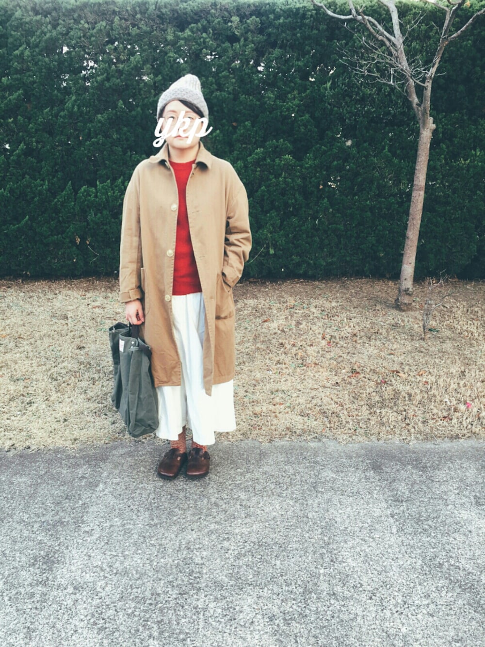 ■スモックショップ THE SMOCK SHOP *ファーフード付きキルティングコート*S裏フリース中わたグレーベージュ羽織レディース1118【81K81】 The Smock Shop スモックショップ《即日発送》2