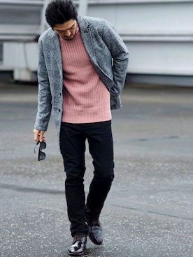 「アイテム（チェスターコート）」を使った、TaKさん（メンズ・178cm）の秋コーディネート