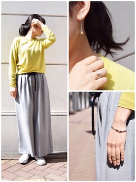 「anq.（アンク）のアイテム」を使った、クークロワッサンさん（レディース・158cm）の春コーディネート