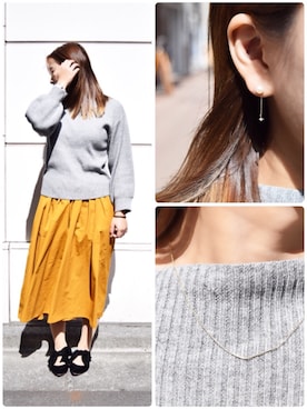 「ゴールドアクセ」｜クークロワッサンさん（レディース・158cm）の春コーディネート