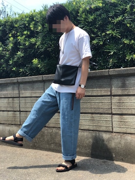 しんたろさんの「denim balloon pants / デニムバルーンワイドテーパードパンツ」を使ったコーディネート