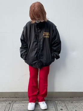 「アイテム（ナイロンジャケット）」を使った、みさん（レディース・155cm）の冬コーディネート