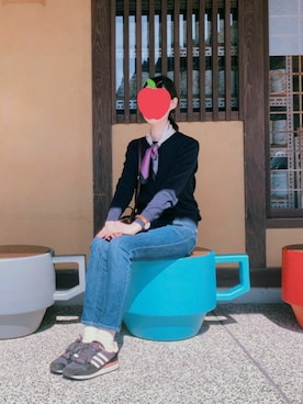 「クルーネック」｜「アイテム（財布/小物）」を使った、lapinさん（レディース・167cm）の春コーディネート
