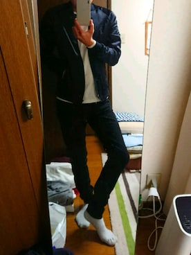 「H&M（エイチ・アンド・エム）のアイテム（スタジャン）」を使った、RYO.さん（メンズ・165cm）の秋コーディネート