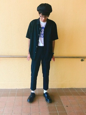 「Right-on（ライトオン）のアイテム（ハンチング/ベレー帽）」を使った、まえだいさん（メンズ・175cm）の秋コーディネート