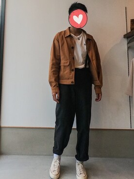 「リドム」｜「アイテム（カバーオール）」を使った、Teaさん（メンズ・177cm）の秋コーディネート