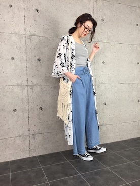 「reca（レカ）のアイテム（その他トップス）」を使った、recastaffさん（レディース・167cm）の夏コーディネート