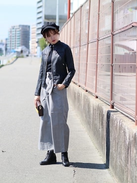 「reca（レカ）のアイテム（ライダースジャケット）」を使った、recastaffさん（レディース・167cm）の秋コーディネート