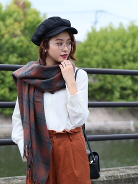 「reca（レカ）のアイテム（帽子）」を使った、recastaffさん（レディース・167cm）の秋コーディネート