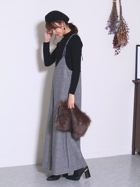 「reca（レカ）のアイテム（サロペット/オーバーオール）」を使った、recastaffさん（レディース・167cm）の秋コーディネート