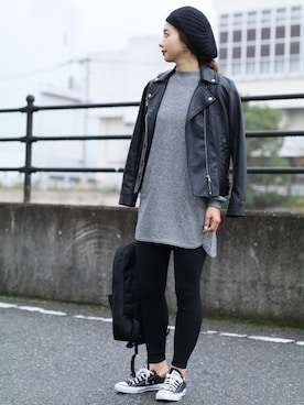 「reca（レカ）のアイテム（チュニック）」を使った、recastaffさん（レディース・167cm）の冬コーディネート