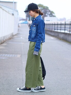 「reca（レカ）のアイテム（デニムジャケット）」を使った、recastaffさん（レディース・167cm）の冬コーディネート