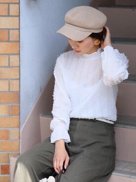 「reca（レカ）のアイテム（帽子）」を使った、recastaffさん（レディース・167cm）の春コーディネート