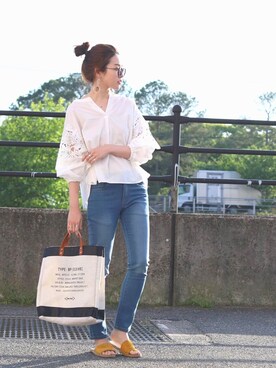 「reca（レカ）のアイテム（バッグ）」を使った、recastaffさん（レディース・167cm）の夏コーディネート