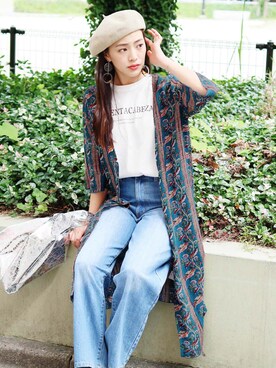 「reca（レカ）のアイテム（帽子）」を使った、recastaffさん（レディース・167cm）の夏コーディネート