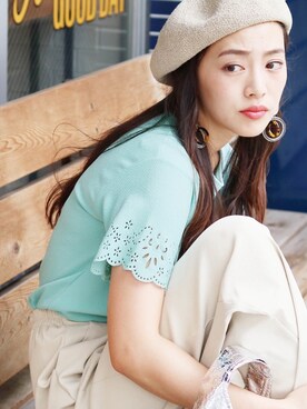 「reca（レカ）のアイテム（帽子）」を使った、recastaffさん（レディース・167cm）の夏コーディネート