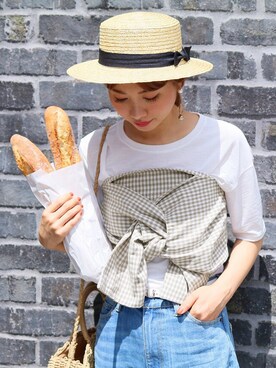 「reca（レカ）のアイテム（その他トップス）」を使った、recastaffさん（レディース・167cm）の夏コーディネート