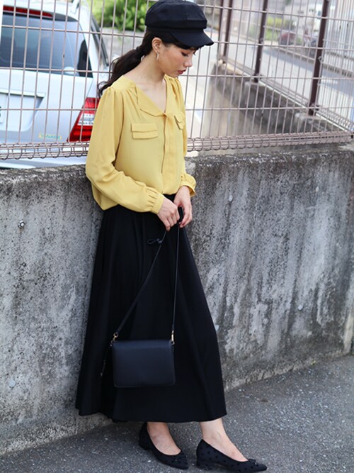 たっぷりフレア切りっぱなしロングスカート（スカート）｜reca（レカ