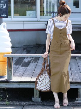 「reca（レカ）のアイテム（サロペット/オーバーオール）」を使った、recastaffさん（レディース・167cm）の秋コーディネート