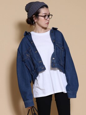 「reca（レカ）のアイテム（デニムジャケット）」を使った、recastaffさん（レディース・167cm）の秋コーディネート