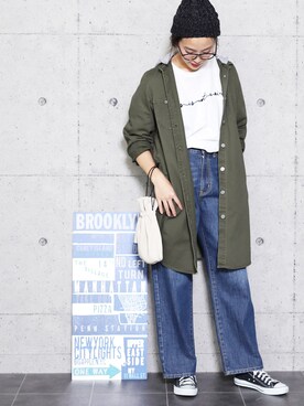 「reca（レカ）のアイテム（ミリタリージャケット）」を使った、recastaffさん（レディース・167cm）の秋コーディネート