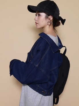 「reca（レカ）のアイテム（デニムジャケット）」を使った、recastaffさん（レディース・167cm）の秋コーディネート