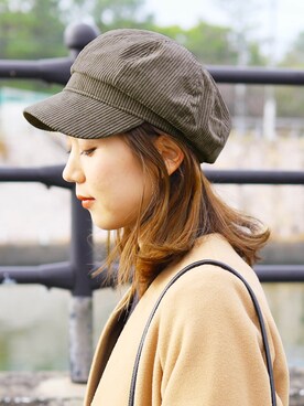 「reca（レカ）のアイテム（帽子）」を使った、recastaffさん（レディース・167cm）の冬コーディネート