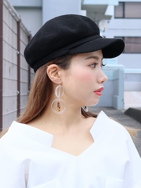 「reca（レカ）のアイテム（帽子）」を使った、recastaffさん（レディース・167cm）の春コーディネート