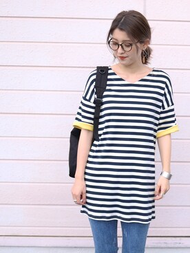 「reca（レカ）のアイテム（チュニック）」を使った、recastaffさん（レディース・167cm）の春コーディネート