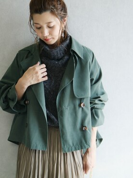 「reca（レカ）のアイテム（トレンチコート）」を使った、recastaffさん（レディース・167cm）の夏コーディネート
