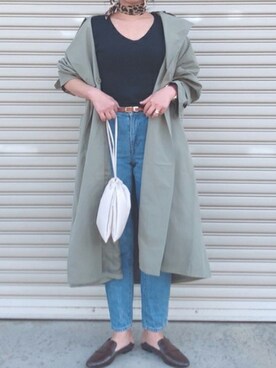 「reca（レカ）のアイテム（トレンチコート）」を使った、recastaffさん（レディース・165cm）の冬コーディネート