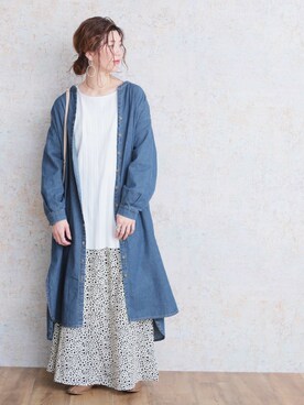 「reca（レカ）のアイテム（シャツワンピース）」を使った、recastaffさん（レディース・165cm）の冬コーディネート