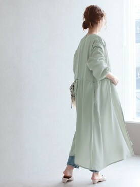 「reca（レカ）のアイテム（シャツワンピース）」を使った、recastaffさん（レディース・165cm）の春コーディネート