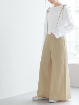 「reca（レカ）のアイテム（サロペット/オーバーオール）」を使った、recastaffさん（レディース・165cm）の春コーディネート