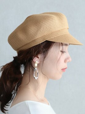 「reca（レカ）のアイテム（帽子）」を使った、recastaffさん（レディース・165cm）の春コーディネート