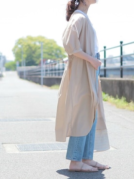 「reca（レカ）のアイテム（シャツワンピース）」を使った、recastaffさん（レディース・165cm）の春コーディネート