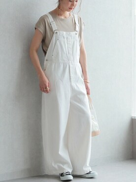 「reca（レカ）のアイテム（サロペット/オーバーオール）」を使った、recastaffさん（レディース・165cm）の夏コーディネート