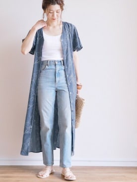 「reca（レカ）のアイテム（シャツワンピース）」を使った、recastaffさん（レディース・165cm）の夏コーディネート