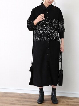 「reca（レカ）のアイテム（シャツワンピース）」を使った、recastaffさん（レディース・165cm）の秋コーディネート