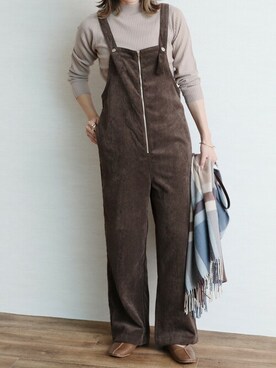 「reca（レカ）のアイテム（オールインワン・サロペット）」を使った、recastaffさん（レディース・165cm）の秋コーディネート
