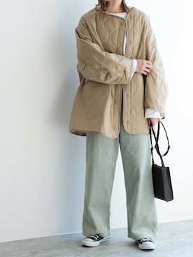 「reca（レカ）のアイテム（ダウンジャケット/コート）」を使った、recastaffさん（レディース・165cm）の秋コーディネート