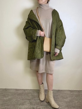 「reca（レカ）のアイテム（ダウンジャケット/コート）」を使った、recastaffさん（レディース・162cm）の秋コーディネート