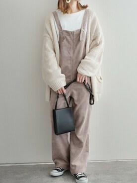 「reca（レカ）のアイテム（オールインワン・サロペット）」を使った、recastaffさん（レディース・165cm）の秋コーディネート